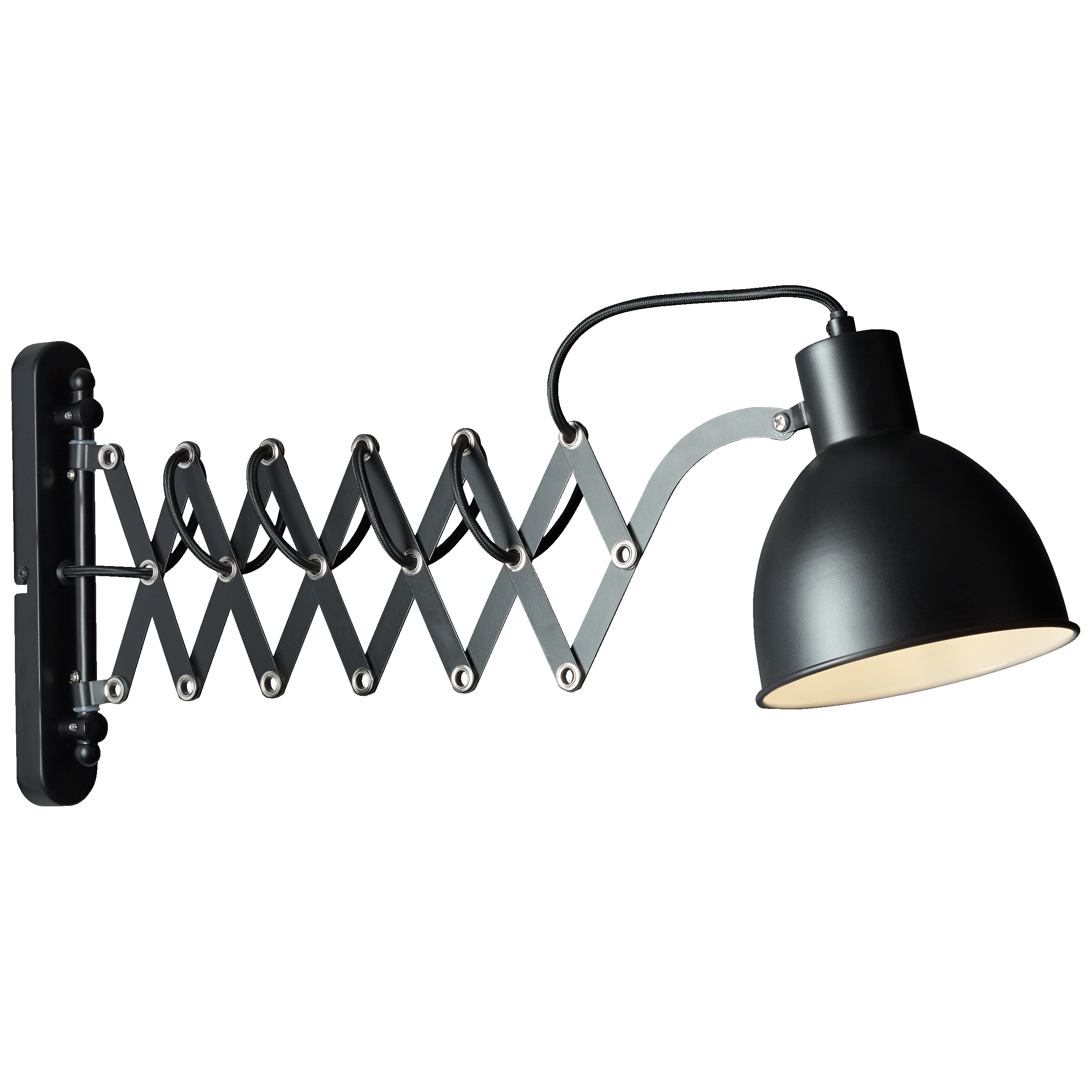 Wandlampe mit flexiblem Arm - Kopf schwenkbar - 26 x 15 x 60 cm · Lightbox  Leuchten & Licht GmbH