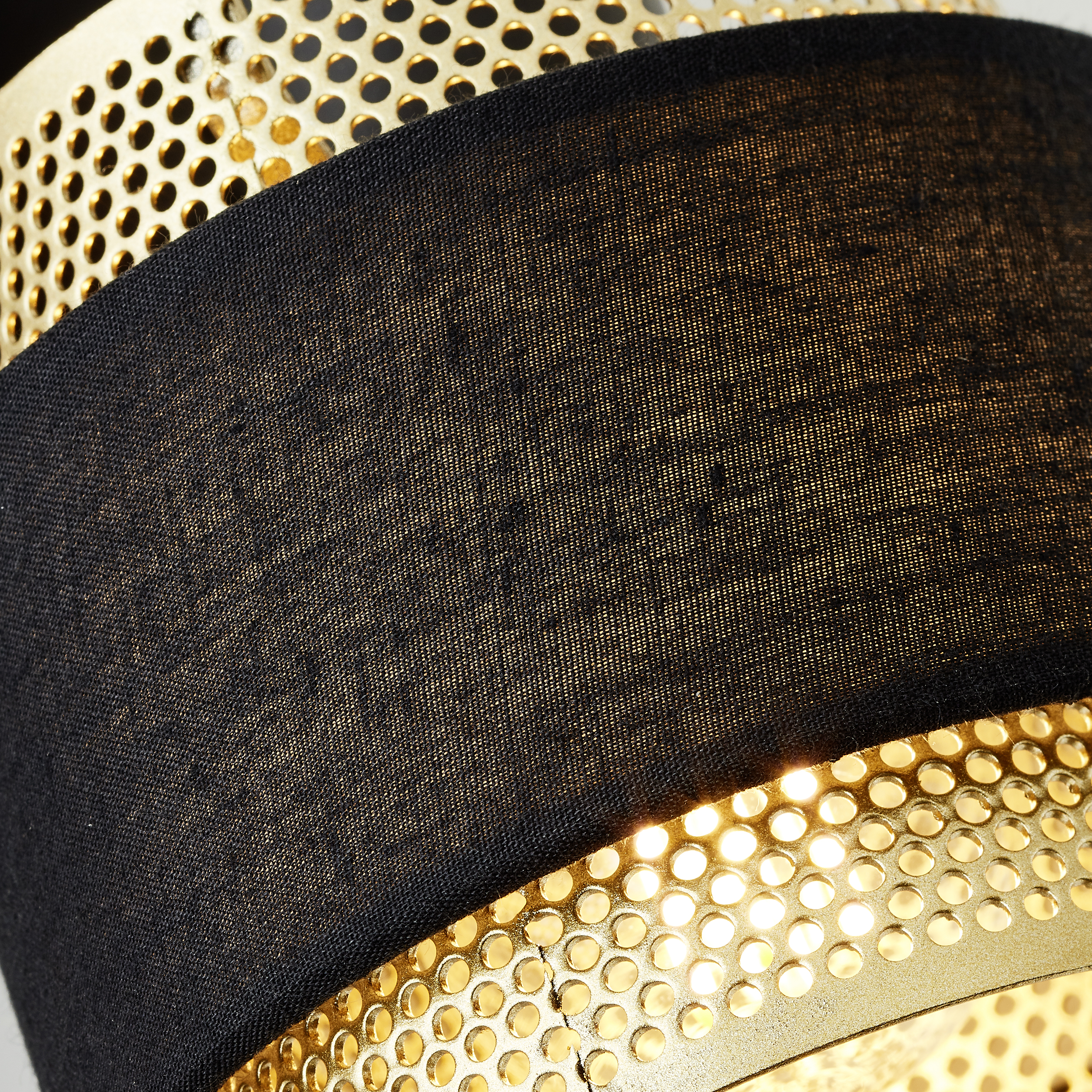Wandstrahler schwarz gold Metall/Textil
