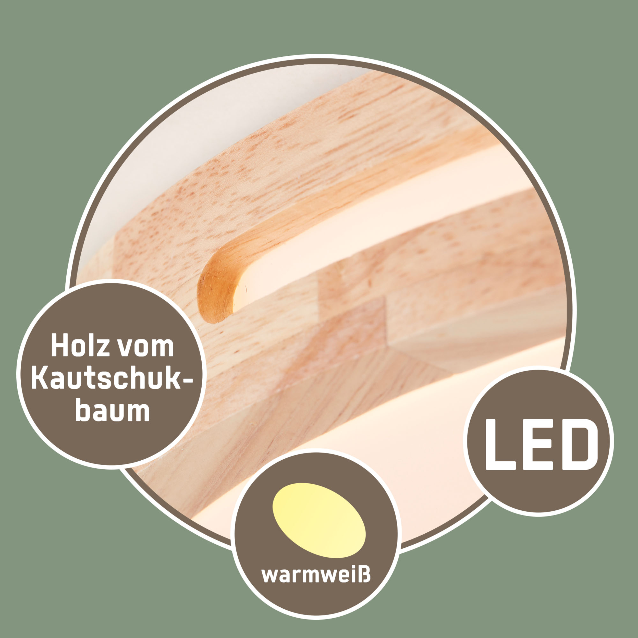 Deckenleuchte holz hell/weiß Holz/Kunststoff/Metall