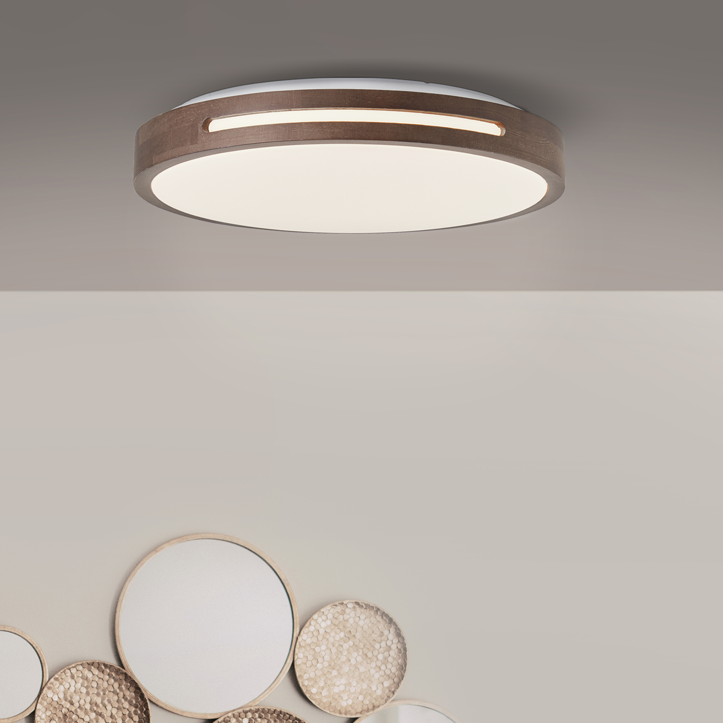 Funktionale LED Deckenlampe mit Holzrahmen · Lightbox Leuchten